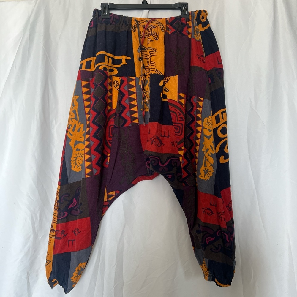 Colorful Patchwork Harem Pants - image 1